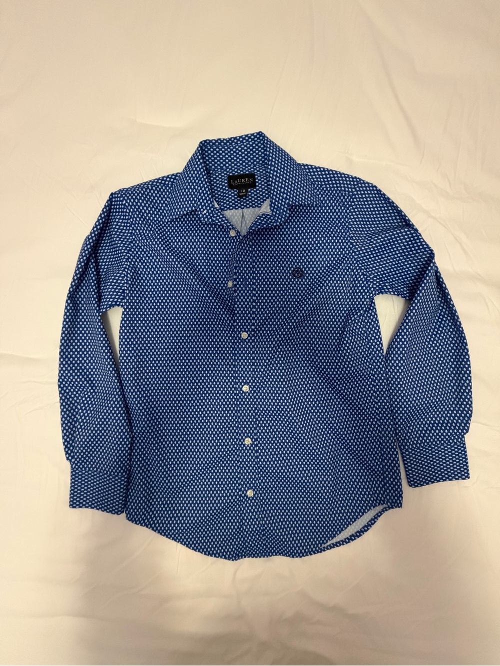 Ralph Lauren Royal Blue Dot-Print Button-Down Shirt